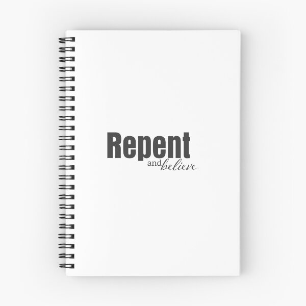 Item preview, Repent And Believe – Christian Faith Typography T-Shirt Design designed and sold by CrossCrafted.