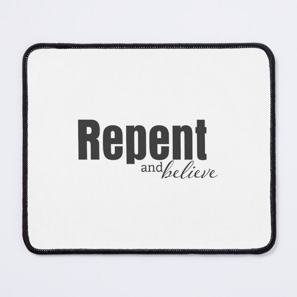 Item preview, Repent And Believe – Christian Faith Typography T-Shirt Design designed and sold by CrossCrafted.