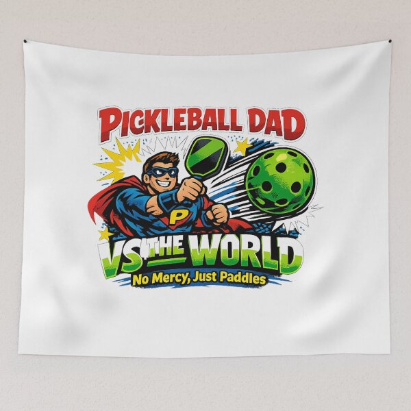 Item preview, Funny Pickleball Dad Gift – Pickleball Dad vs The World – Epic Cartoon Humor designed and sold by Pickleball-Gift.