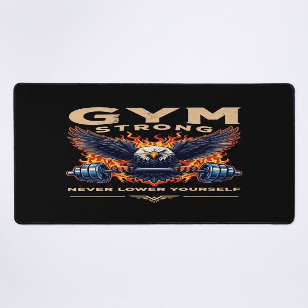 Item preview, Fierce Gym Strong Eagle Design – Powerful Fitness Motivation “Never Lower Yourself” Artwork designed and sold by Bright Nest Studio.