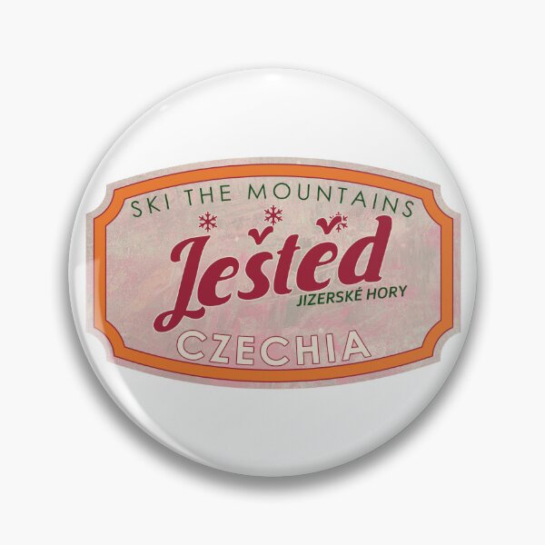 Item preview, Ještěd, Czechia, Jizerské hory, Ski, textured skiing badge designed and sold by Wanderful-roads.