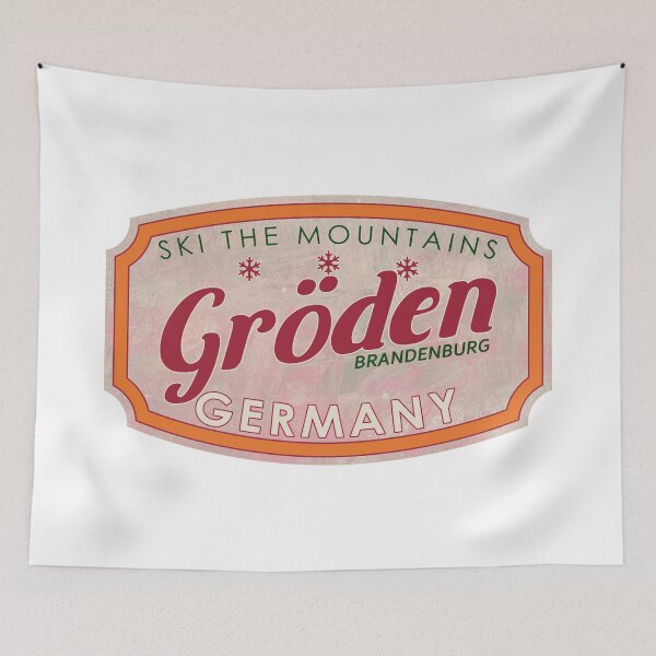Item preview, Gröden, Germany, Brandenburg, Ski, textured skiing badge designed and sold by Wanderful-roads.