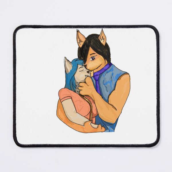 Item preview, Cute Furry Fox Couple Kissing – Romantic Anime Fox Love Illustration designed and sold by dremneaw.