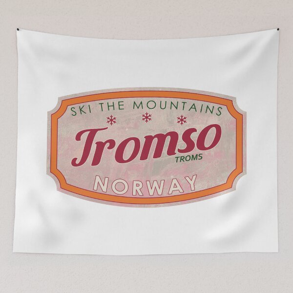 Item preview, Tromsø, Norway, Troms, Ski, textured skiing badge designed and sold by Wanderful-roads.
