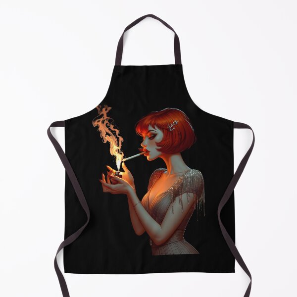 Aperçu de l'œuvre Illustration glamour Art Déco vintage d'une rousse fumant. créée et vendue par Spark2Seduction.