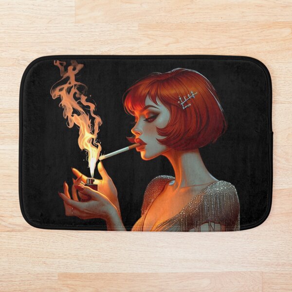 Item preview, Vintage Redhead Smoking Art Deco Glamour Illustration. designed and sold by Spark2Seduction.