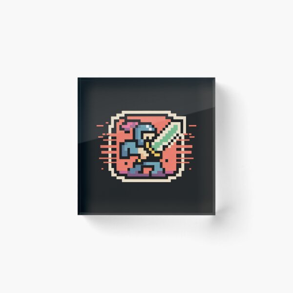 Item preview, Retro Pixel Knight 8-Bit Hero Video Game Art designed and sold by SplashTastic.