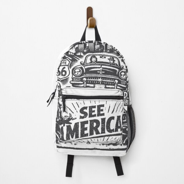 Item preview, Bold vintage travel poster celebrating an American road trip with Route 66 signage, designed and sold by Dejbar.