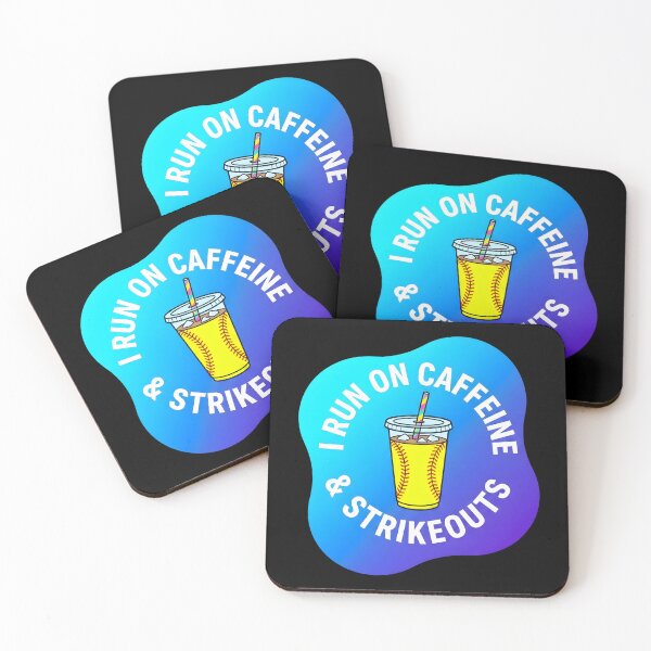 Item preview, I run on caffeine and strikeouts | Softball designed and sold by SocialStaticz.