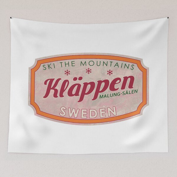 Item preview, Kläppen, Sweden, Malung-Sälen, Ski, textured skiing badge designed and sold by Wanderful-roads.
