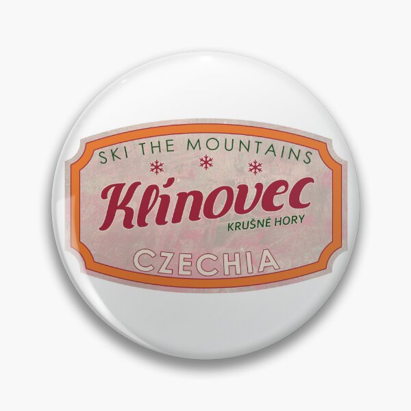 Item preview, Klínovec, Czechia, Krušné hory, Ski, textured skiing badge designed and sold by Wanderful-roads.
