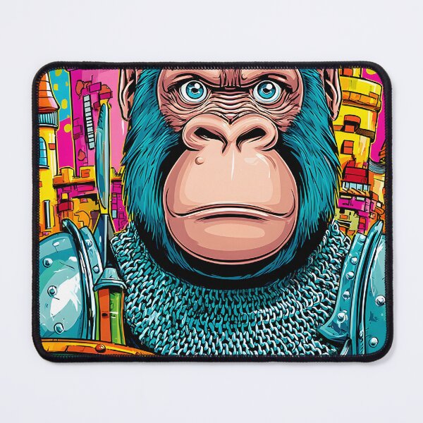 Item preview, Armored Gorilla in Vibrant Fantasy Landscape designed and sold by Artessie.