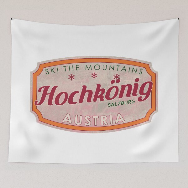Item preview, Hochkönig, Austria, Salzburg, Ski, textured skiing badge designed and sold by Wanderful-roads.