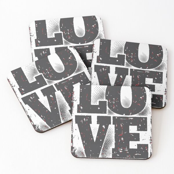 Item preview, Bold black-and-white love typography with a distressed, grunge halftone texture. High-contrast retro poster style conveys romance, nostalgia designed and sold by Dejbar.