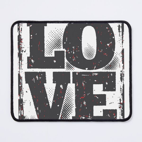 Item preview, Bold black-and-white love typography with a distressed, grunge halftone texture. High-contrast retro poster style conveys romance, nostalgia designed and sold by Dejbar.