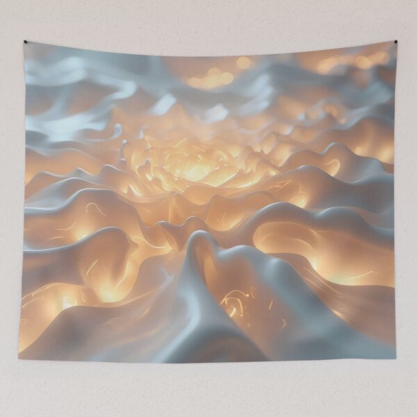 Item preview, Heart of Summer – Glowing Abstract Gold & Blue Art designed and sold by LaLi-Designs.