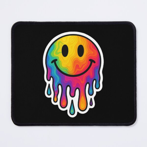 Item preview, Melting Rainbow Smiley – Psychedelic Drip designed and sold by 3free3street - Neon & Graffiti Digital Art.
