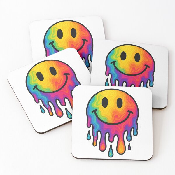Item preview, Melting Rainbow Smiley – Psychedelic Drip  designed and sold by 3free3street - Neon & Graffiti Digital Art.