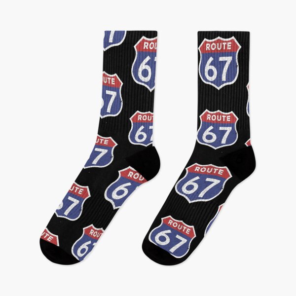 Item preview, Route 67 Retro Highway Humor Meme Design 6 7 six seven designed and sold by w1ckerman.