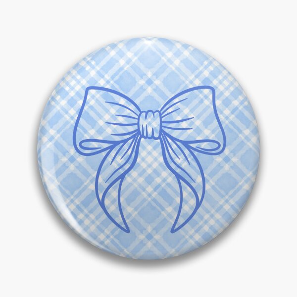 Item preview, Blue coquette girly bow checked plaid repeat pattern designed and sold by Tipsytaurodesigns .