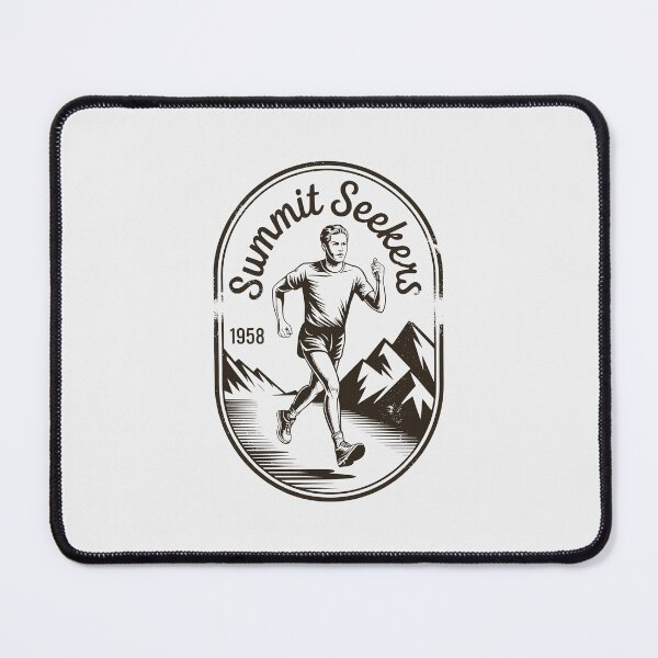 Item preview, Summit Seekers Mountain Runner Vintage Minimalist Badge designed and sold by SplashTastic.