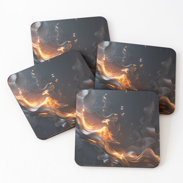 Item preview, The Quiet Flame – Dark Gold Abstract Fire Art designed and sold by LaLi-Designs.