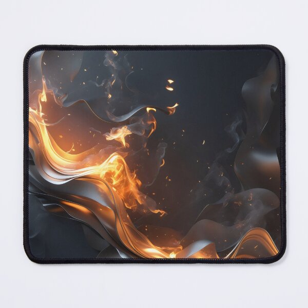 Item preview, The Quiet Flame – Dark Gold Abstract Fire Art designed and sold by LaLi-Designs.
