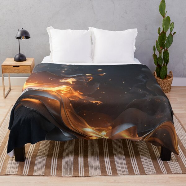 Item preview, The Quiet Flame – Dark Gold Abstract Fire Art designed and sold by LaLi-Designs.
