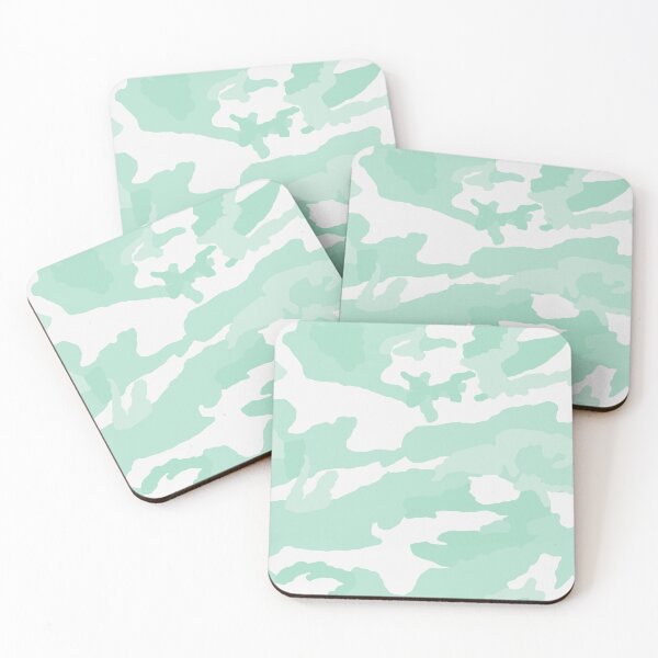 Item preview, White And Mint Camo Pattern Seamless designed and sold by pattern-archive.