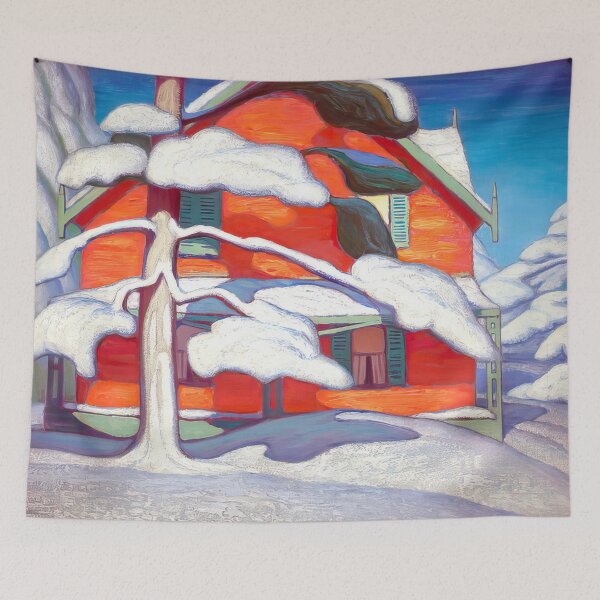 Item preview, pine tree and red house winter city 1924   - Lawren Harris  designed and sold by nebelimr.