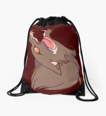 Wolf Snarling (red) Drawstring Bag