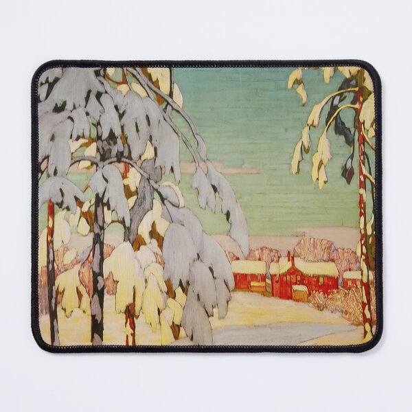 Item preview, winter landscape with pink house 1918 - Lawren Harris designed and sold by nebelimr.