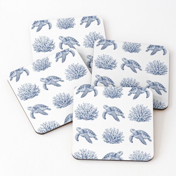 Item preview, Turtles and Coral reefs pattern designed and sold by InBetweenStudio.