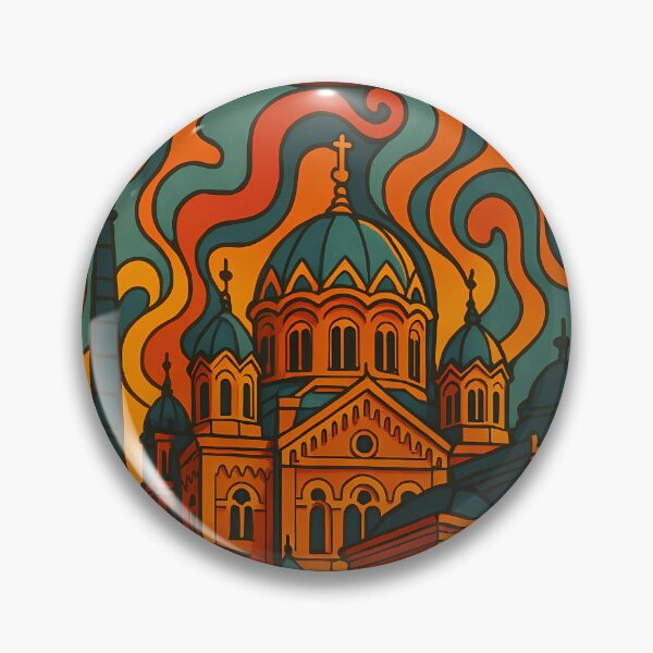 Item preview, Trippy Psychedelic Poster of Łódź | Neon Industrial Skyline | Surreal Polish Urban Art designed and sold by PaintedPixels01.