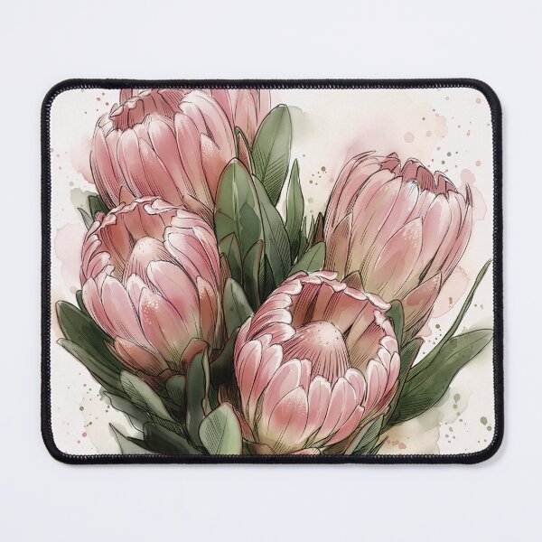 Item preview, Heritage Bloom: Watercolor South African Pink Protea Botanical Art designed and sold by pm32 ⭐⭐⭐⭐⭐.