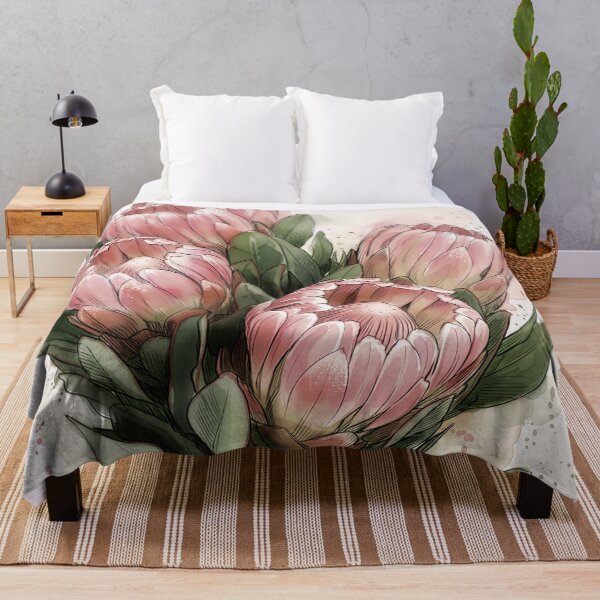 Item preview, Heritage Bloom: Watercolor South African Pink Protea Botanical Art designed and sold by pm32 ⭐⭐⭐⭐⭐.