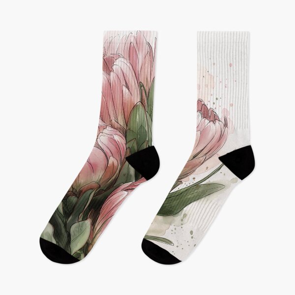 Item preview, Heritage Bloom: Watercolor South African Pink Protea Botanical Art designed and sold by pm32 ⭐⭐⭐⭐⭐.
