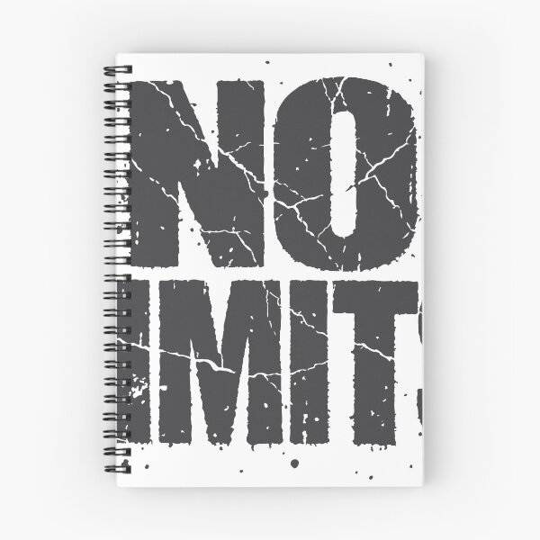 Item preview, Bold No Limits grunge text with cracked stencil and ink splatter effect conveying motivation, empowerment and a fearless attitude—ideal for posters, fitness branding, designed and sold by Dejbar.