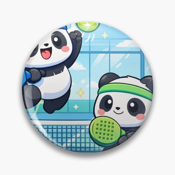 Item preview, Kawaii Panda Padel Match - Cute Sport Duo Illustration. designed and sold by Lylysun.