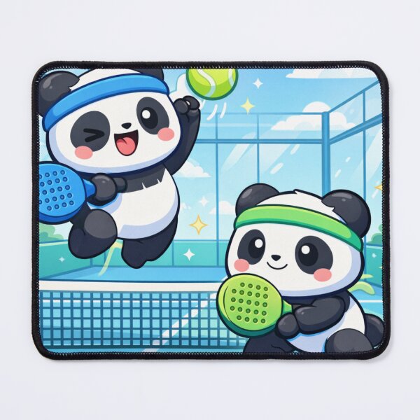 Item preview, Kawaii Panda Padel Match - Cute Sport Duo Illustration. designed and sold by Lylysun.