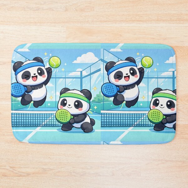 Item preview, Kawaii Panda Padel Match - Cute Sport Duo Illustration. designed and sold by Lylysun.