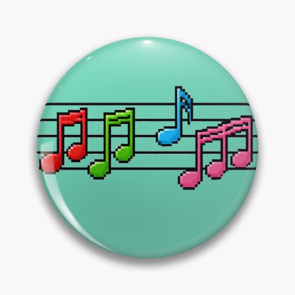 Item preview, Pixel Art Colorful Music Notes on Staff designed and sold by Sn1ver.
