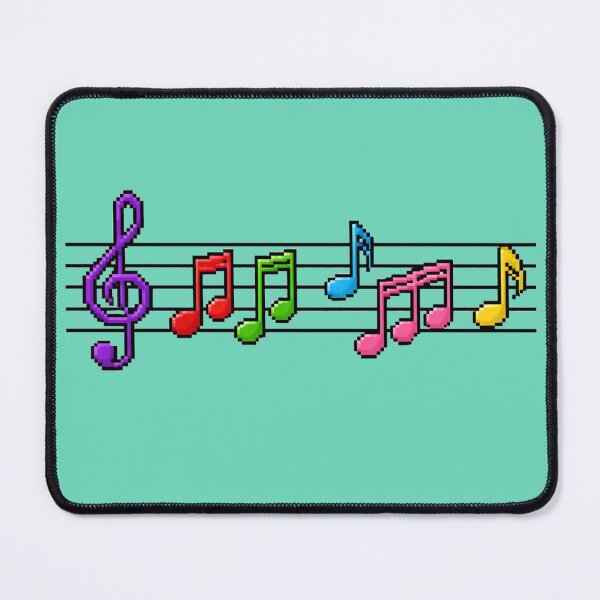 Item preview, Pixel Art Colorful Music Notes on Staff designed and sold by Sn1ver.