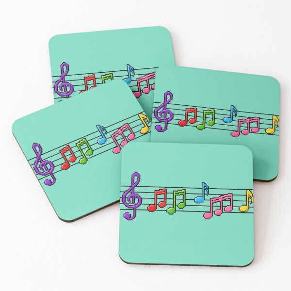 Item preview, Pixel Art Colorful Music Notes on Staff designed and sold by Sn1ver.