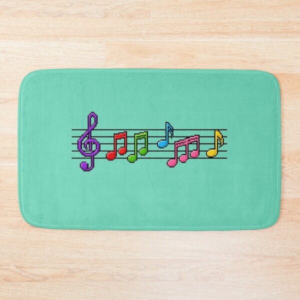 Item preview, Pixel Art Colorful Music Notes on Staff designed and sold by Sn1ver.
