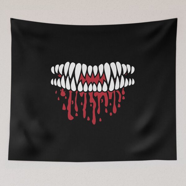 Item preview, Spooky Vampire Face — Aesthetic Halloween Vampire Teeth Art designed and sold by BubblePieces.