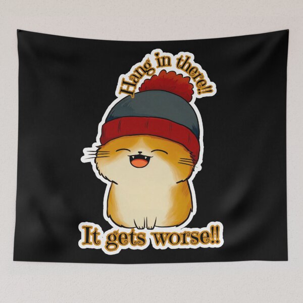 Item preview, Figmo Cricklestitch - Hang in there!! It gets worse!! designed and sold by Newdlebobs.