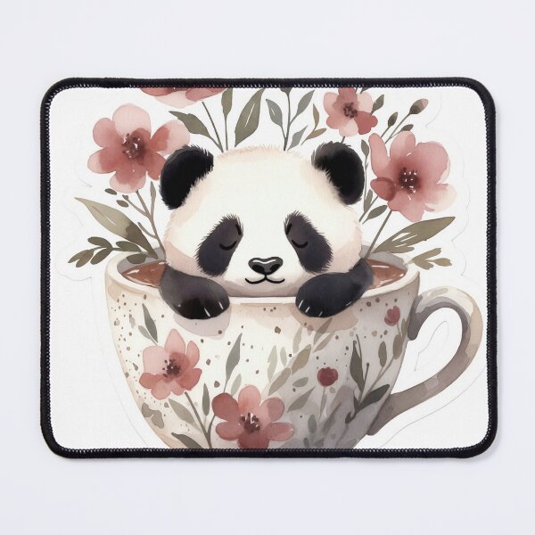 Item preview, Cute Baby Panda in Floral Teacup designed and sold by Radhamadhaba Pattachitra Vibes”.