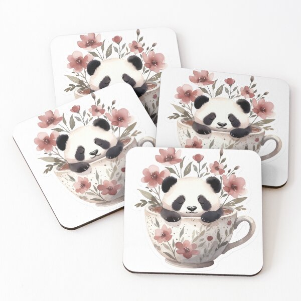 Item preview, Cute Baby Panda in Floral Teacup designed and sold by Radhamadhaba Pattachitra Vibes”.
