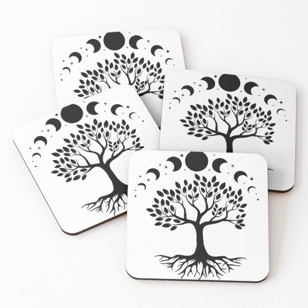 Item preview, Tree of Life with Moon Phases – Minimal Witchy Boho Line Art designed and sold by seritik.